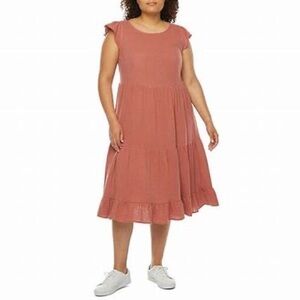 Brennan Dusty Mauve Full Length Cap Sleeve Dress Szie XL